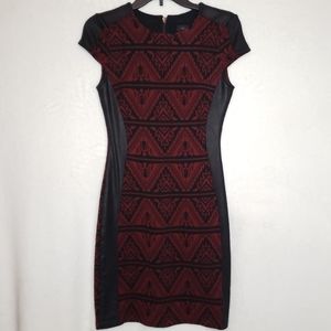 Karen Kane Burgundy & Black Mini Dress